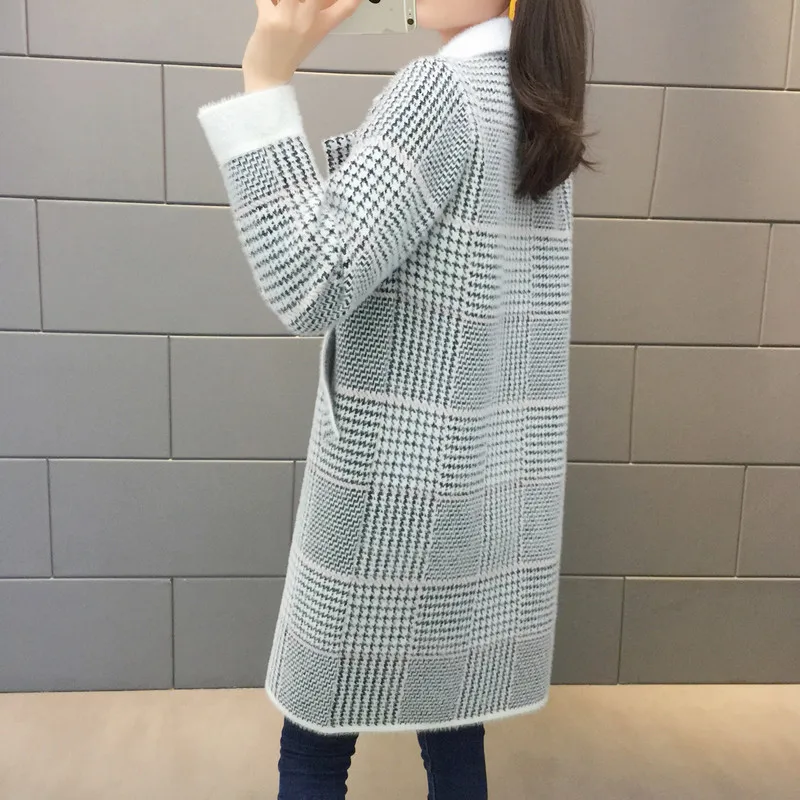 Норковая флисовая верхняя одежда женский свитер кардиган женская 2020 Осень-зима