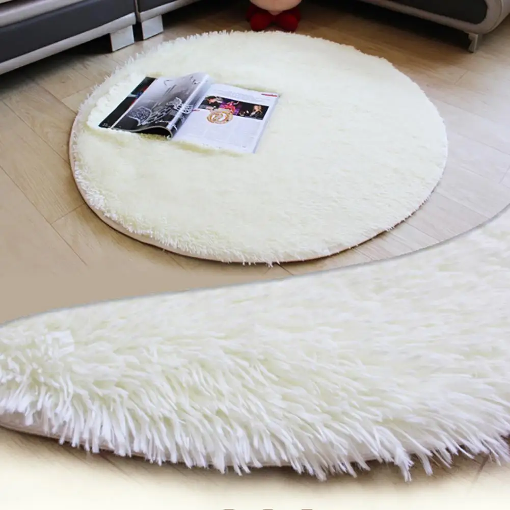 

40cm Round Bathroom Bedroom Coral Fleece Soft Non-slip Floor Mat Rug Home Entrance door mat Decor