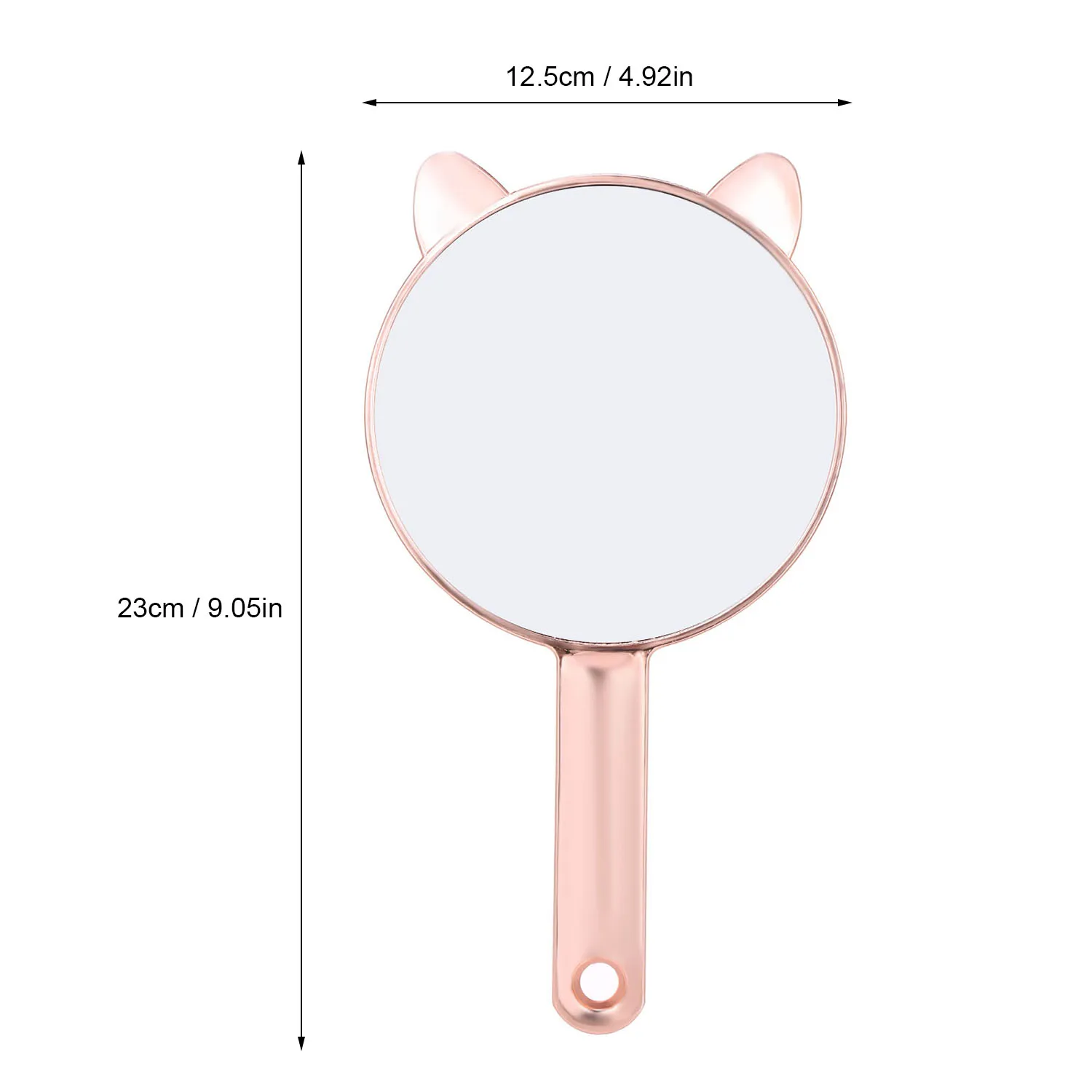 Карманное зеркало для макияжа ручное дорожное розовое золото круглое