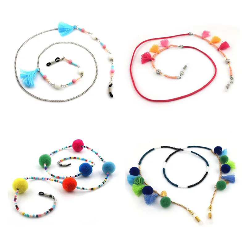 Новейшие разноцветные шарики 1 шт. кисточки для очков цепочка чтения держатель