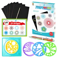children spirograph tools drawing template ruler stationery intelligence scratch paper painting coloring spiral gears art toys