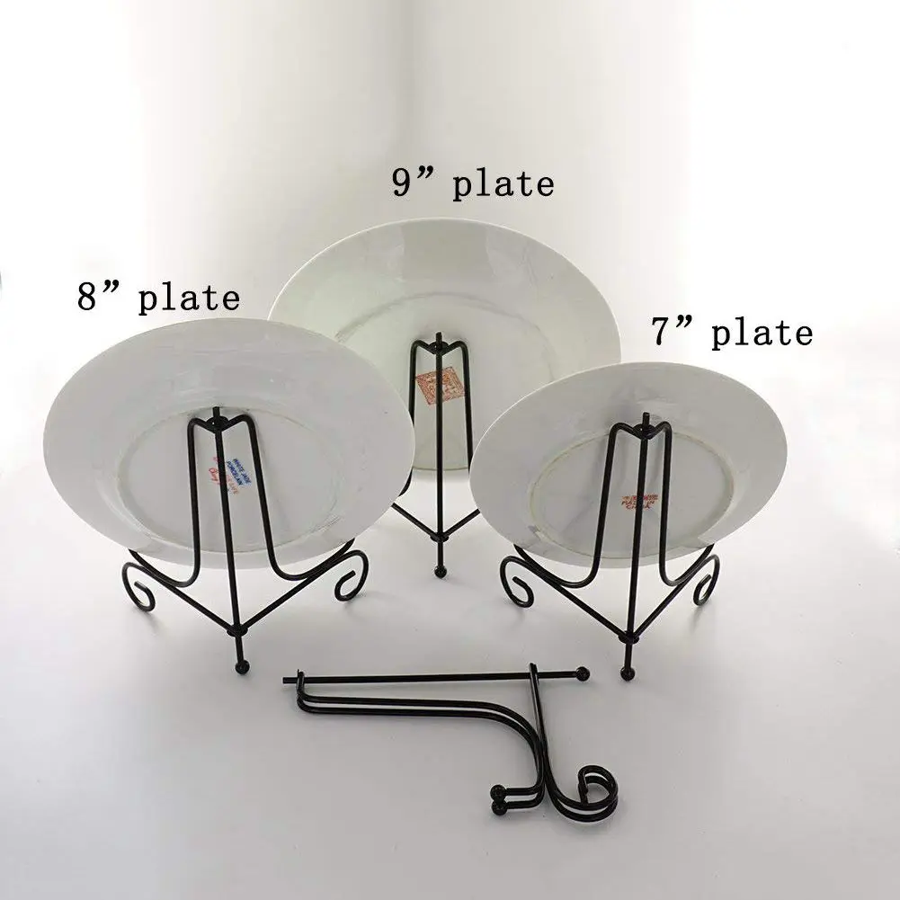 (4 упак.) 7 дюймовый Железный дисплей черный железный мольберт пластина фото