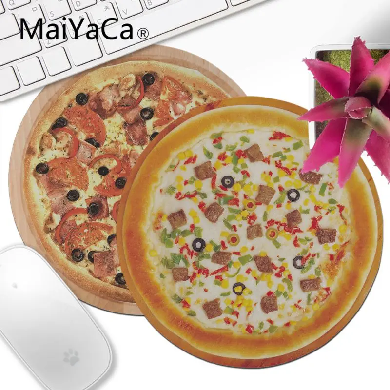 

MaiYaCa In Stocked Meat Pizza Small Round Mouse pad PC Computer mat notebook gamer Home And Office Desk Gming Mouse Pad
