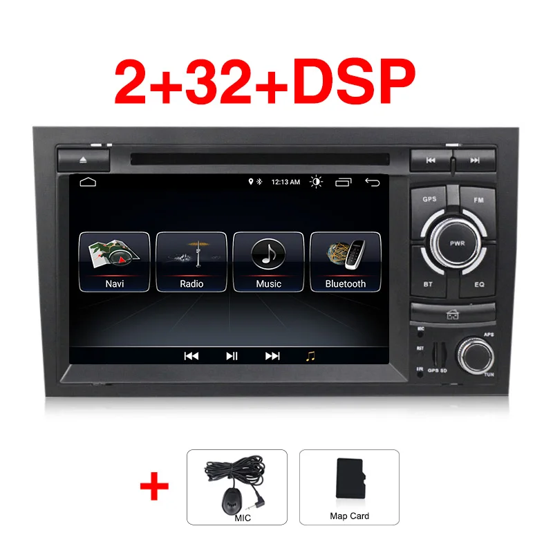 2G-32G DVD NaviFly DSP Android 9 четырехъядерный автомобильный Радио мультимедийный плеер для Audi A4 S4 RS4 2002-2008 с dvd gps функция зеркального соединения 2 Din - Цвет: 2G-32G DVD