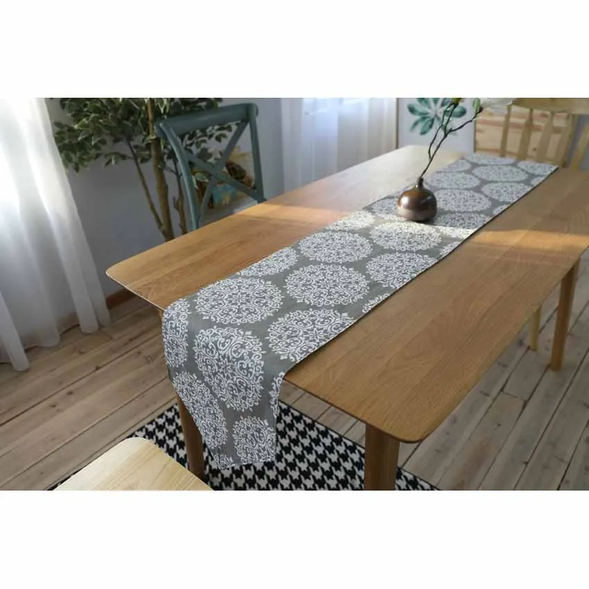 Grey Disc Europe Modern Style Table Runner Cloth Cushion Cover Placemat Photography Tablecloth Hotel Home Tischdecke | Дом и сад