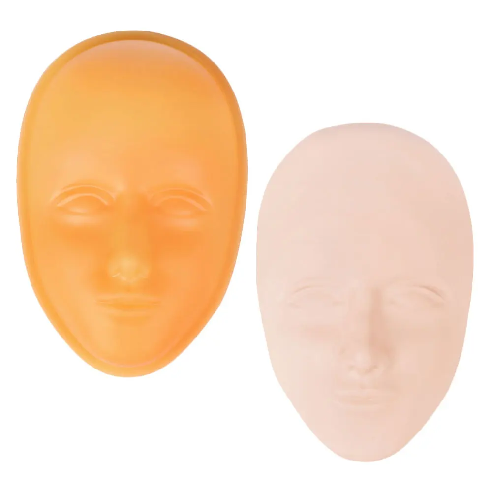 

2pcs Mannequin Head Fake Facial Training Skin with Practice Skin Base