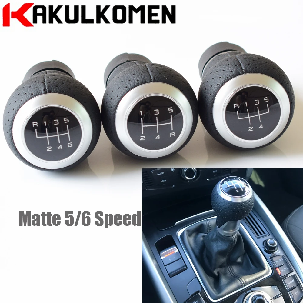 Хромированная матовая красная ручка переключения передач для Audi skoda seat A4 B6 B7 b8 A6 S4