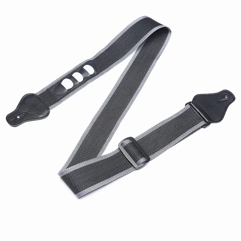 gitarre strap 130m einstellbare polyester 2 zoll pu leder ende für elektrische bass gitarre gürtel mit pick halter musical zubehör free