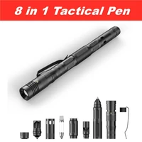8 in 1 tactical pen self defense supplies tungsten steel security pen self protection personal defense tool defence edc tool pen