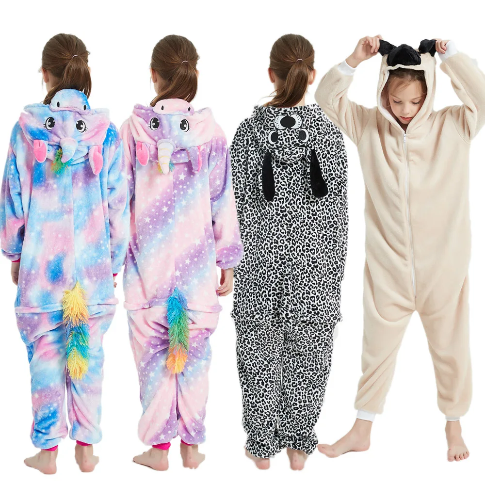 Детские пижамы с единорогом кигуруми детские рисунками животных комбинезоны