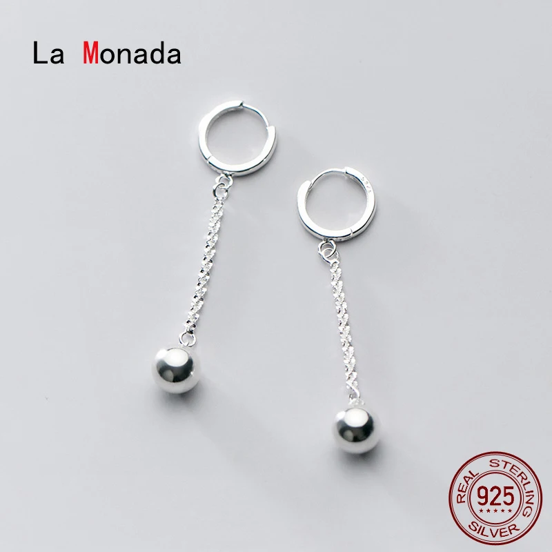

La Monada Ball Hanging Hoop Earrings For Women Silver 925 Fine Women Earrings Jewelry Minimalist Women Hoop Earrings 925 Silver