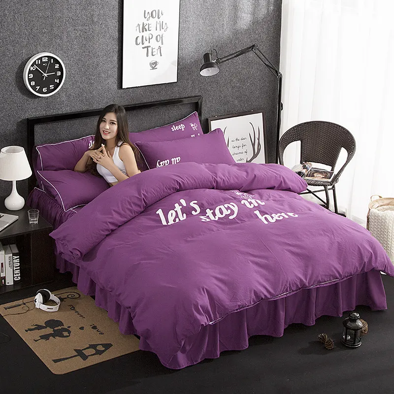 2019 последние однотонные Пододеяльники на молнии из смесового хлопка