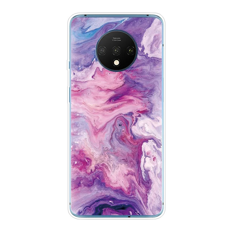 phone cases for oneplus 7t cases soft tpu silicone back covers for oneplus 7t 6 55coque flowers fashion marble pattern cute cat free global shipping