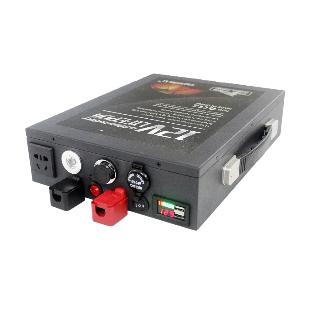 12V батарея lifepo4 100ah Перезаряжаемые литиевая с BMS и AC220V 300w б/у для приготовления пищи