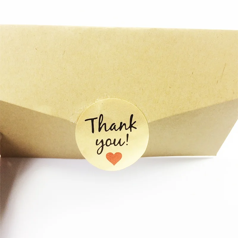 1000 шт./Винтажные круглые ярлыки из крафтовой бумаги с надписью Thank you в форме
