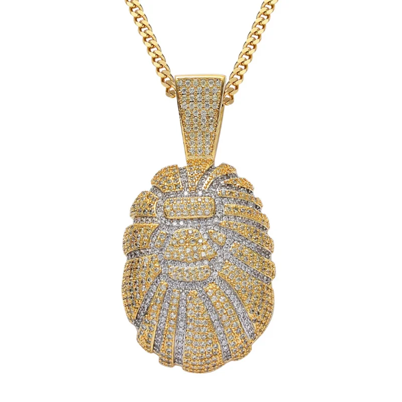 

Rhinestone Necklace Ice Out Cubic Zircon Gorilla Pendant Hip Hop Gold Silver Color Charm Chain Jewelry