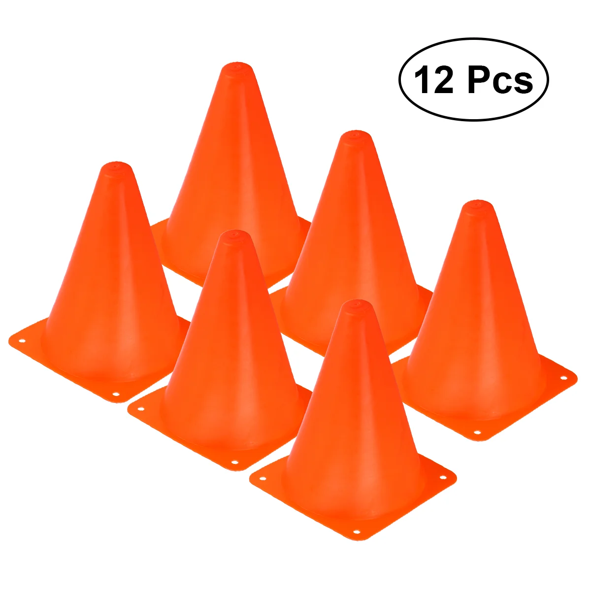 

12 PCS Football Soccer Rugby Training Cones Outdoor Sports Obstacles Barriers for Kids Outdoor Gaming and Activity (Orange)
