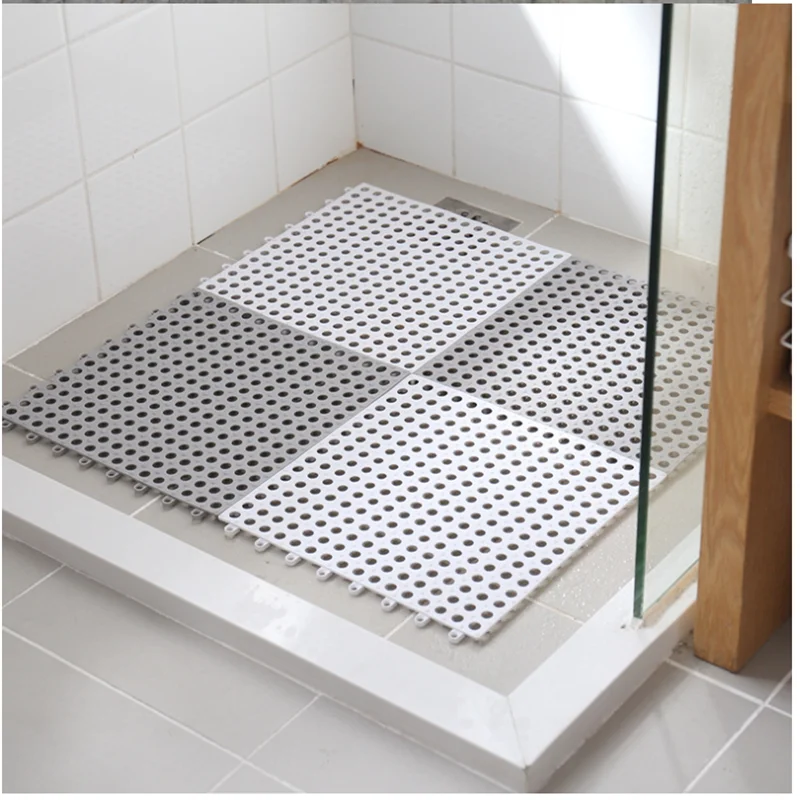 

2/4PCS Bathroom Non-slip Mat Can Be Cut Spliced Shower Household Bath Mat Toilet Floor Mat Kitchen Swimming Pool Water-proof Mat