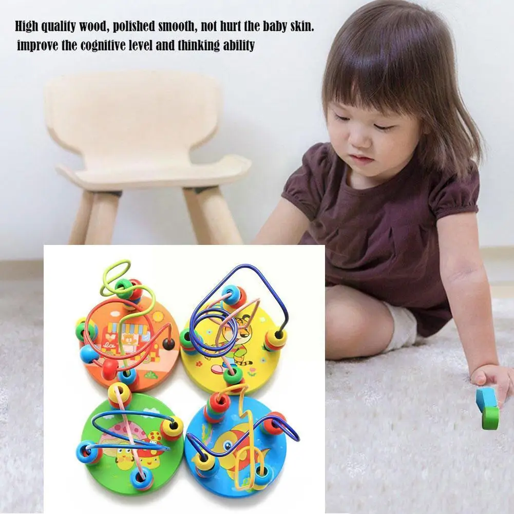 

Круглые деревянные строительные Игрушки для раннего развития, Обучающие интерактивные игрушки Монтессори для детского сада, детские игруш...
