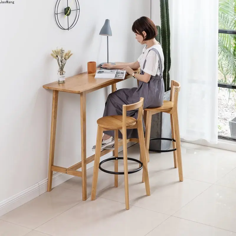 Скандинавский барный стул минималистичный Современный из массива дерева