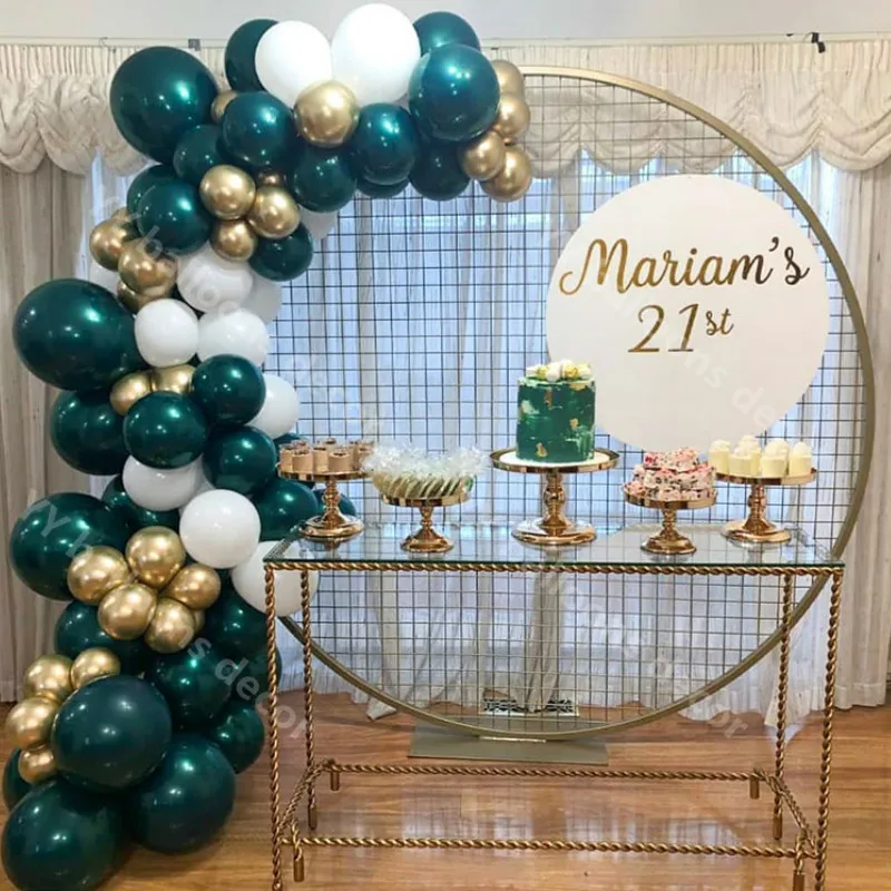85 шт. Baby Shower 1 Хром золотистый воздушный шарик в Арка двойной темно зеленого цвета