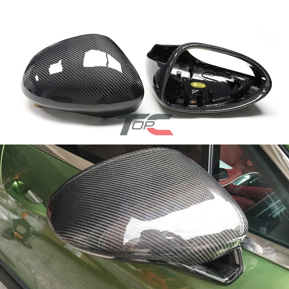 

TOPC 2pcs Carbon Fiber Car Side Rearview Mirror Cover Trim For Porsche 718 Boxster Cayman Panamera Cayenne Macan 2014-2021