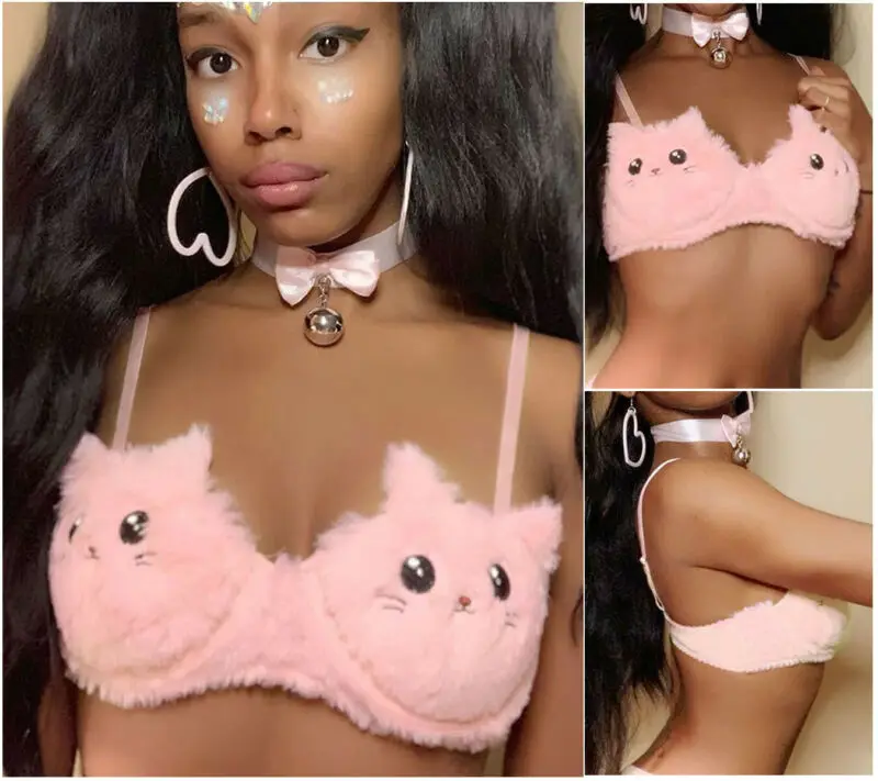 Женское сексуальное нижнее белье с котом бюстгальтер эффектом пуш ап женское