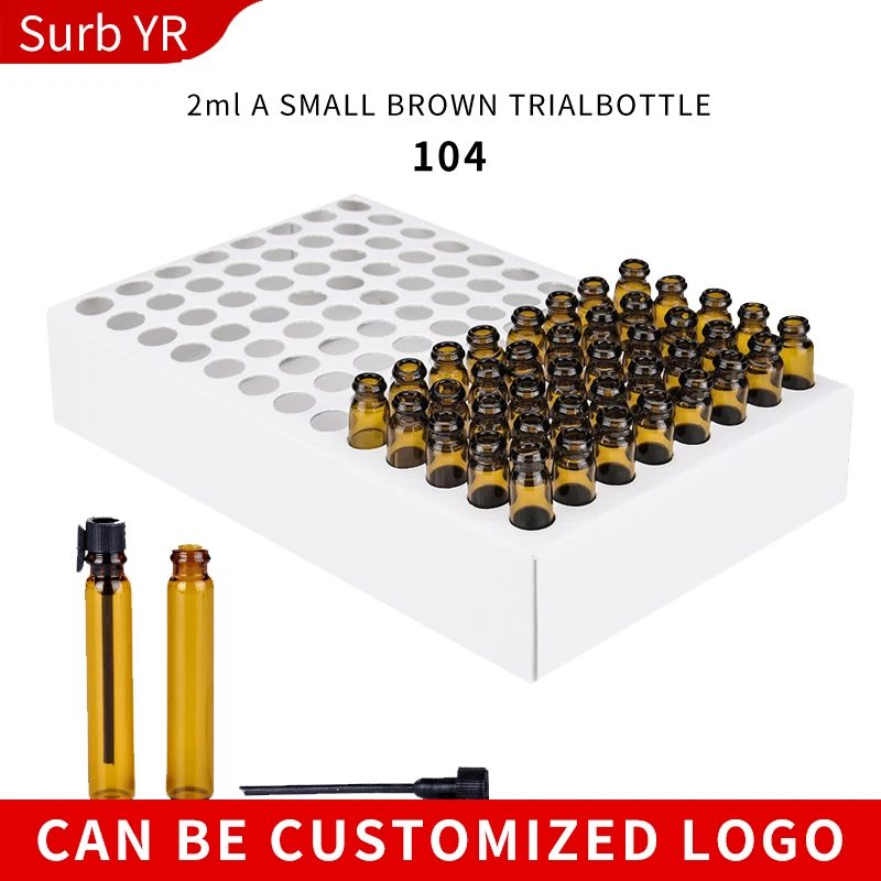 Оптовая продажа 104 шт./лот 2 мл портативный пополняемый Коричневый Стеклянный