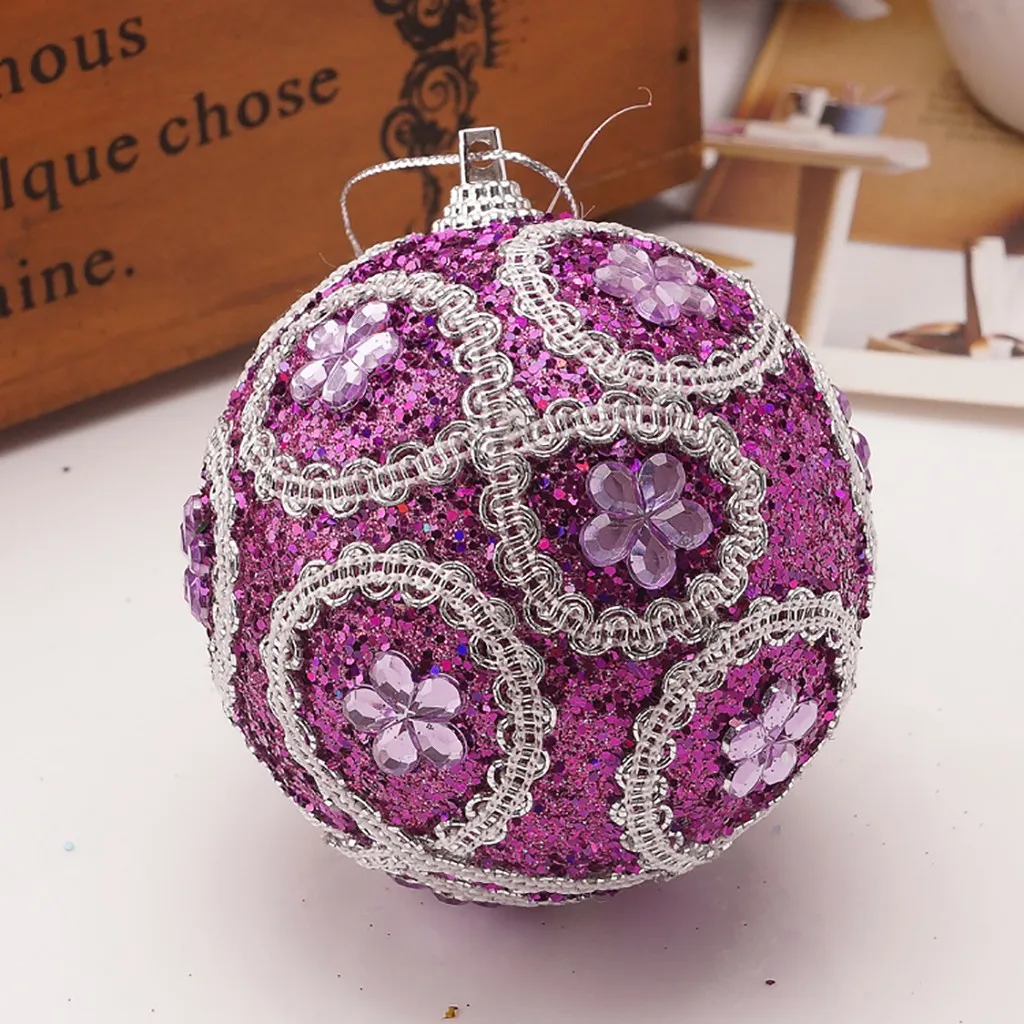 #8 см цветение сливы Рождественский шар из пены дерево подвесное украшение Стразы