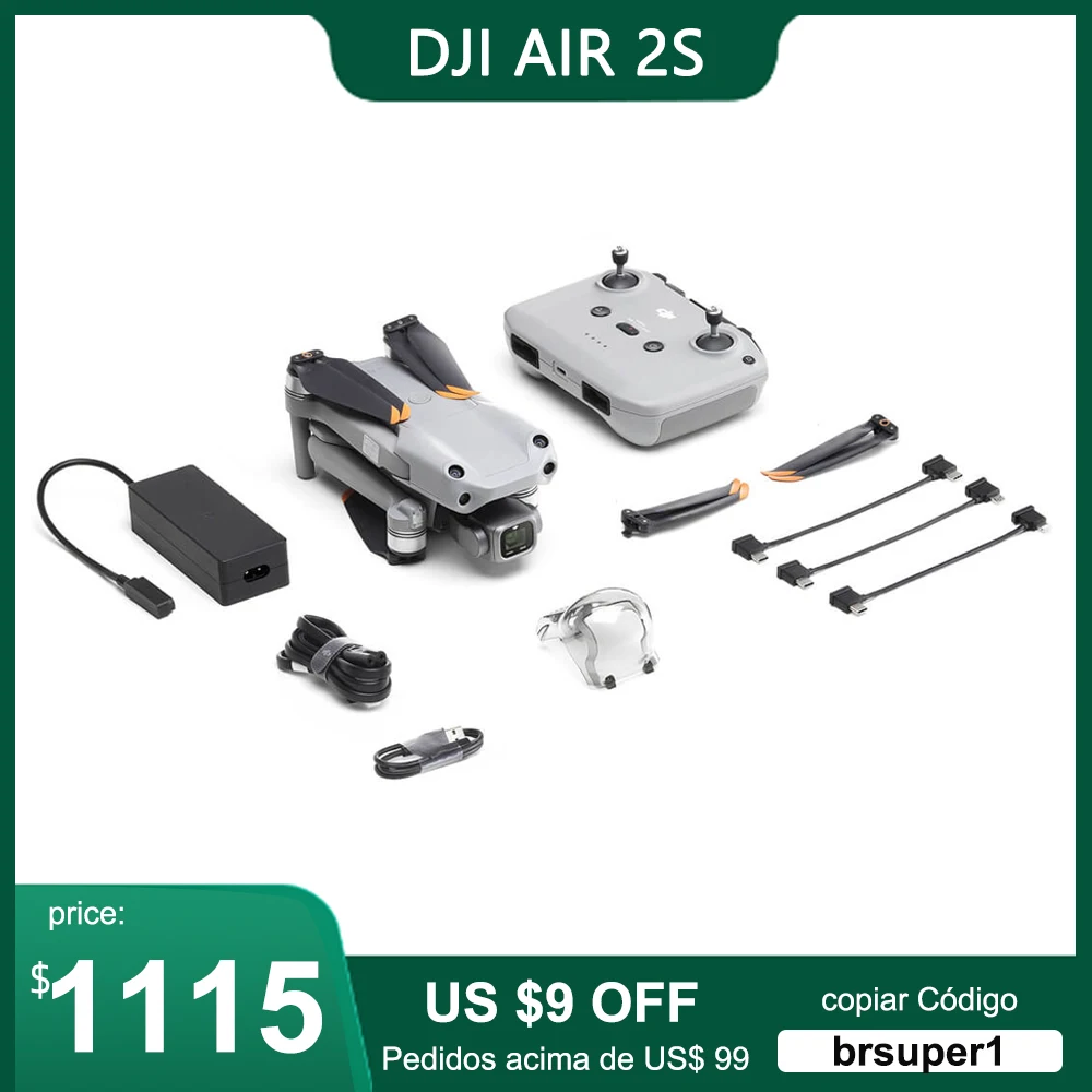 DJI Air 2S Дрон Fly More Combo с 1-дюймовым CMOS-датчиком, большими 5,4 мкм пикселей, 20МП камера 12 км K видео, новая модель