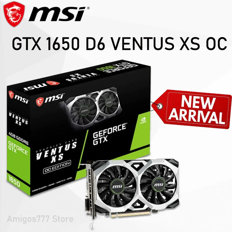 

GDDR6 MSI GeForce GTX 1650 D6 VENTUS XS OC Gaming Graphics Card 4GB 128bit 7680×4320 PCI Express 3.0 16X GTX 1650 Video Card