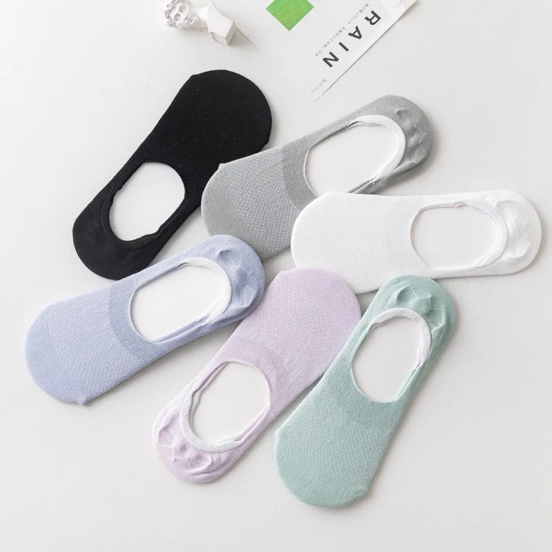 10 pieces = 5 Pairs/lot Invisible Candy Cotton Breathable Socks Women Summer Girls Casual Short Ankle Boat Low Cut Lady Sox