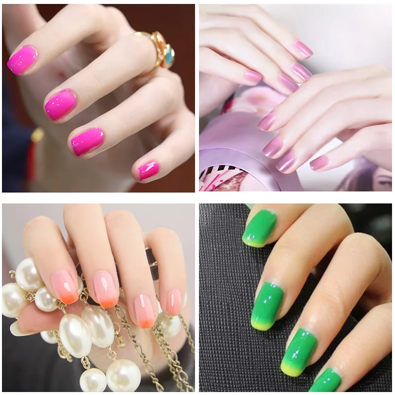 Гибридный термогель лак для ногтей полуперманентный изменяющий температуру