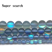 frosted matte grey blue austrian crystal round loose beads for jewelry making moonstone glitter diy bracelets woman6 8 10 12mm
