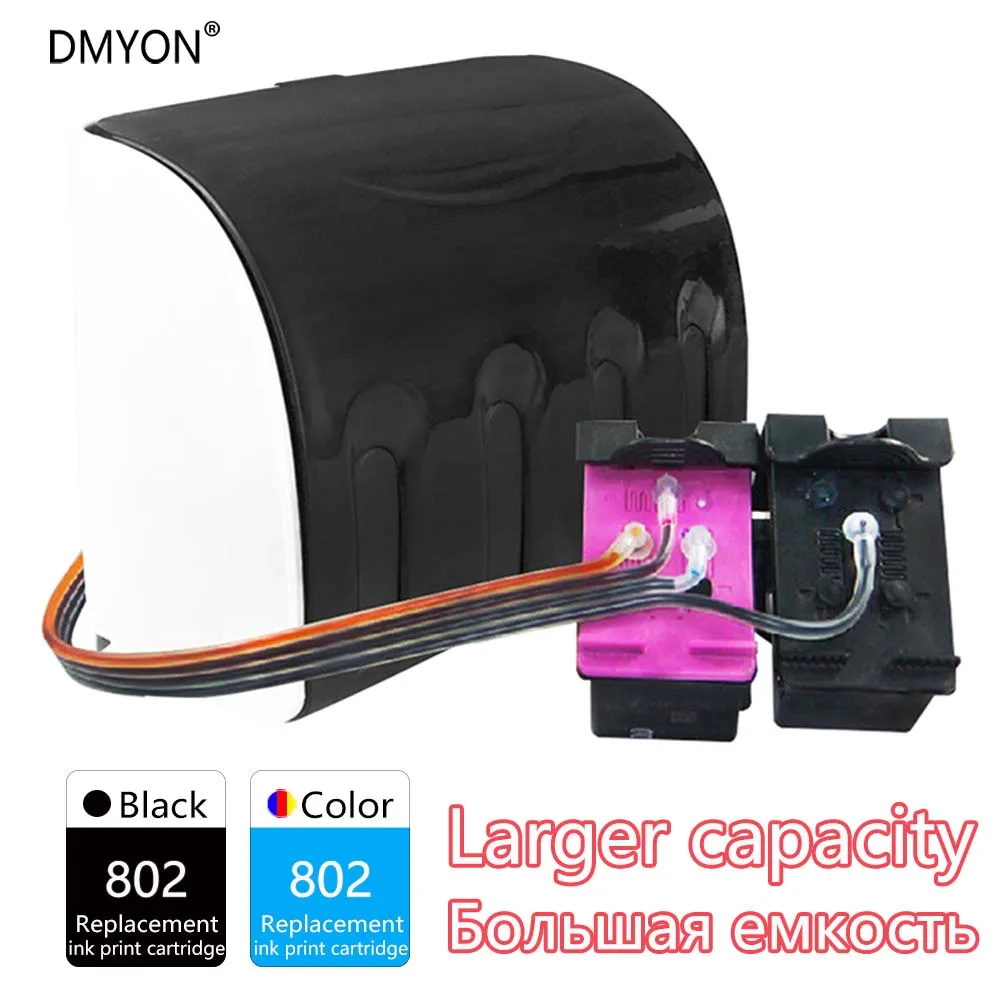 

DMYON Compatible for Hp 802 CISS Refill Ink Cartridge 2000 Printer J210a Deskjet 2050 All-in-One J510a 3050 J610a Printers