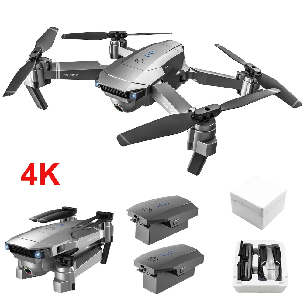 4K 2battery Add foam SG907 складной gps 5G wifi FPV RC Квадрокоптер с 4 K/1080 P Ультра HD камерой оптическое позиционирование дрона VS SG906 F11 X46G - Цвет: 4K 2battery Add foam