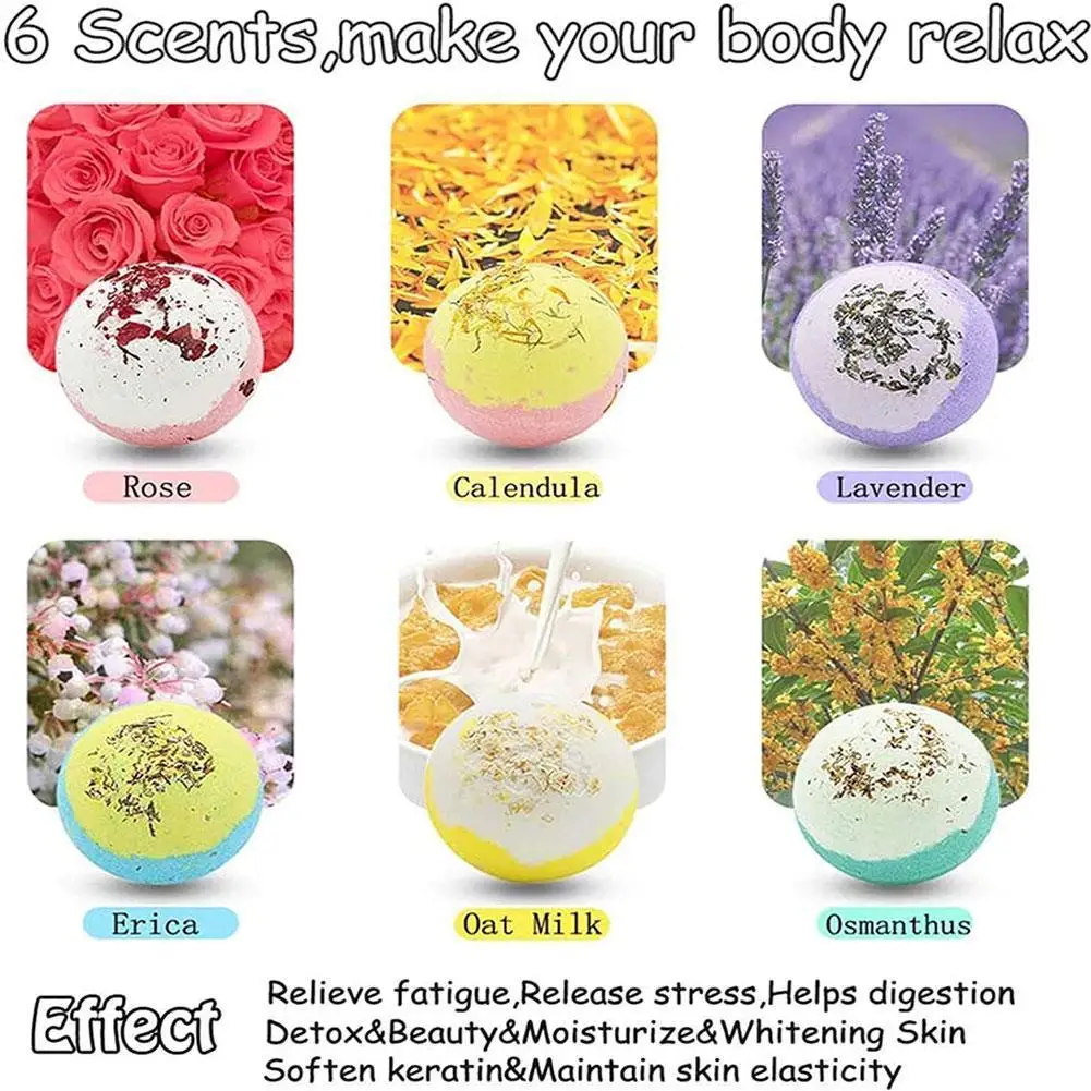 

Bath Ball Bombs Handmade Bath Sea Salt Essential Oil Natural Aromatherapy Cleaner Deep Type Bathroom For Gift Body Tools Bu X7Q0