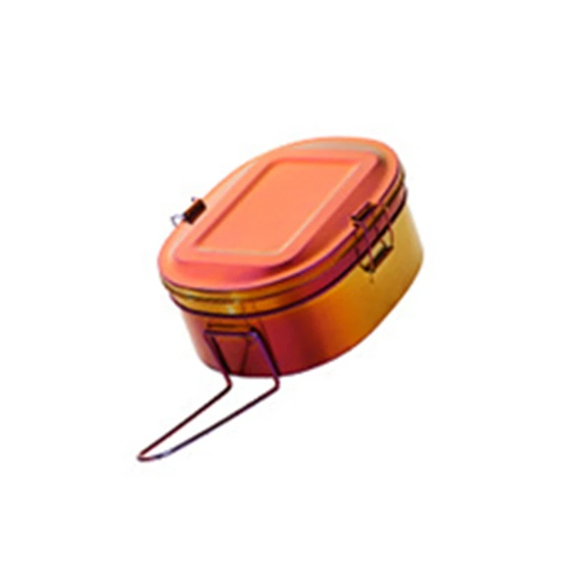

Stainless Steel Lunch Box Double Layer Bento Food Picnic Container Snack Buckle 11UA