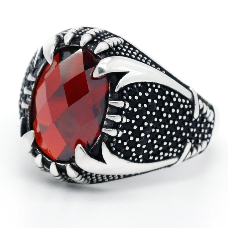 Кольцо серебряное с фианитом для мужчин и женщин мужское мусульманское кольцо