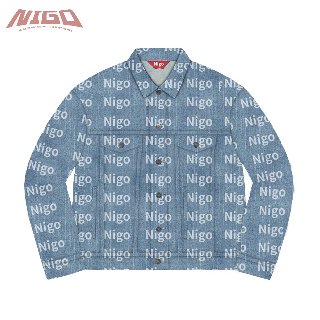 

NIGO 21ss джинсовая Потертая джинсовая куртка-тракер # nigo516