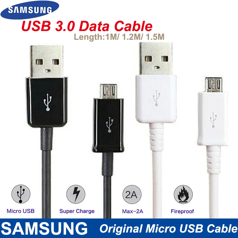 

Samsung USB Fast Charger Cable AFC Quick Charging Micro USB Data Cable 1M/1.2M/1.5M For Galaxy S4 S6 S7 Edge Note 2 4 5 J5 J7