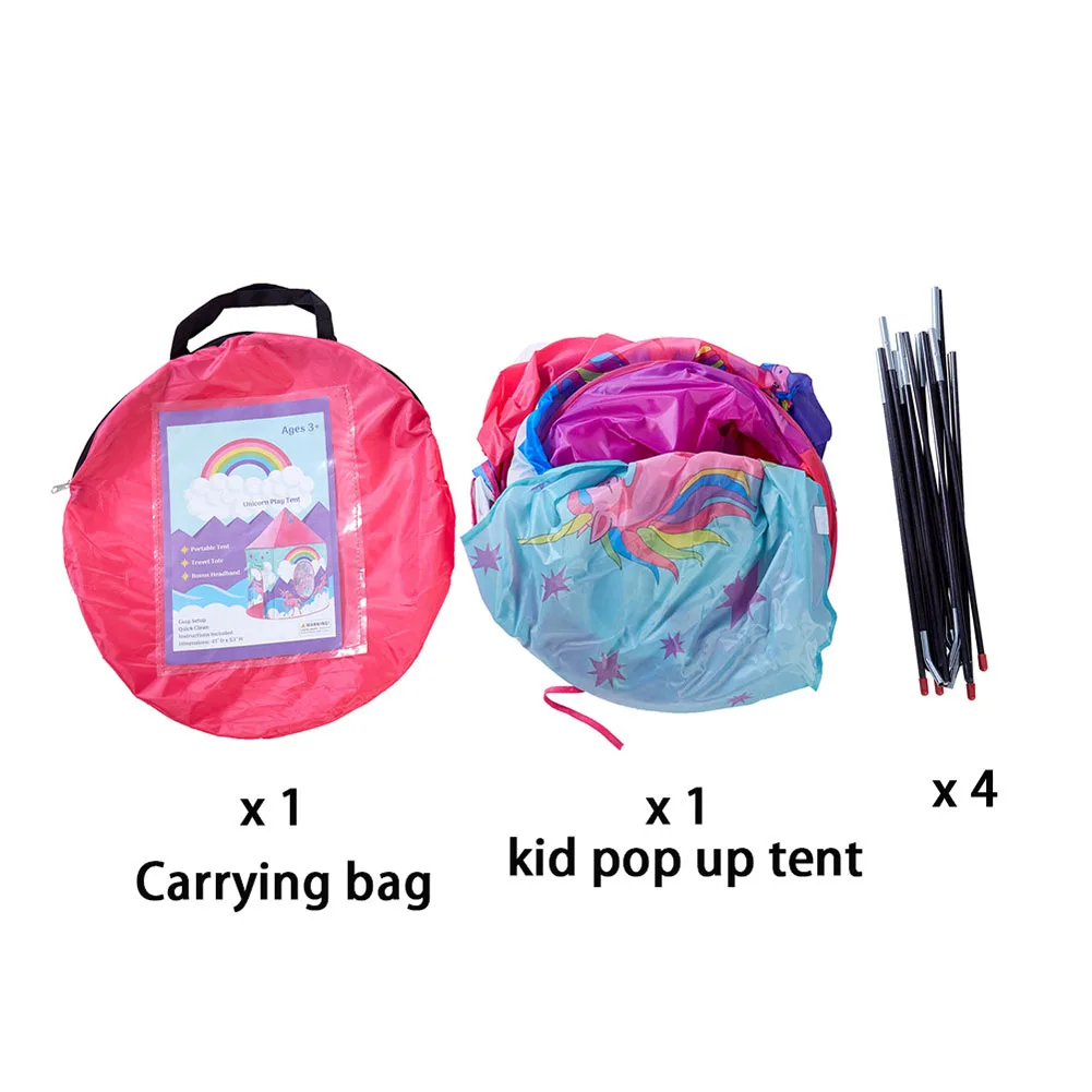 

Children's Toy Tent Yurt Cartoon Unicorn Animal Starry Sky Castle Princess Game Dollhouse