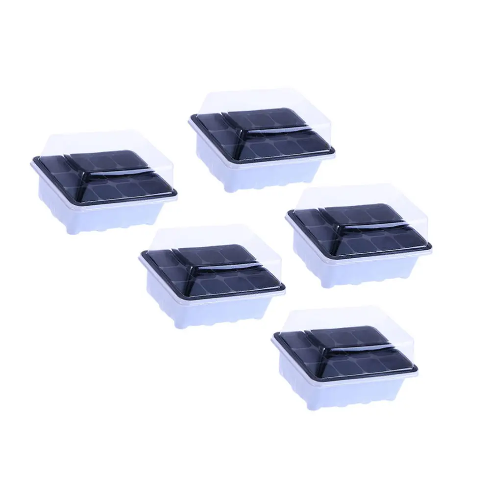 5 Sets 12 Holes Tray Reusable Sprout Box Garden Seed Starting Succulent Pot Grow for | Дом и сад