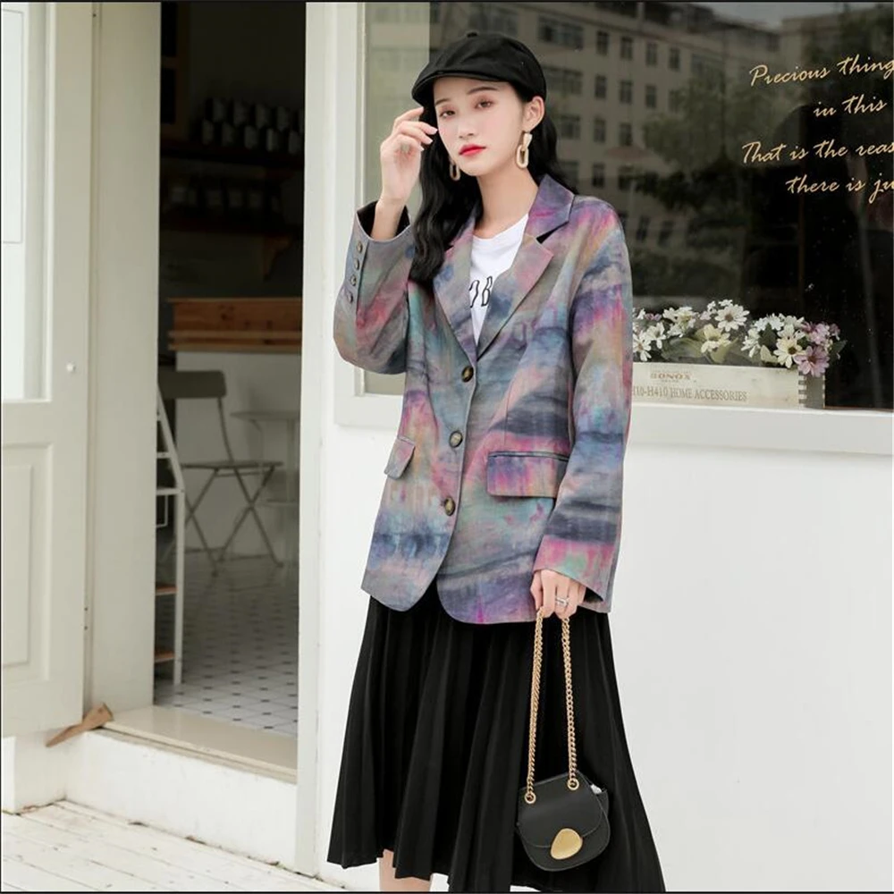 Ранняя весна 2020 новый дизайн женское короткое пальто свободная версия ретро