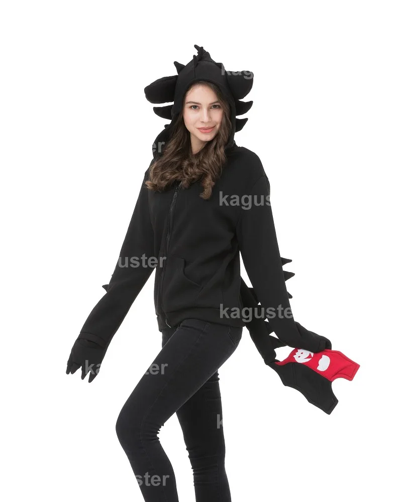 2019 Kaguster унисекс-взрослый костюм с капюшоном в виде животного Беззубик Косплей