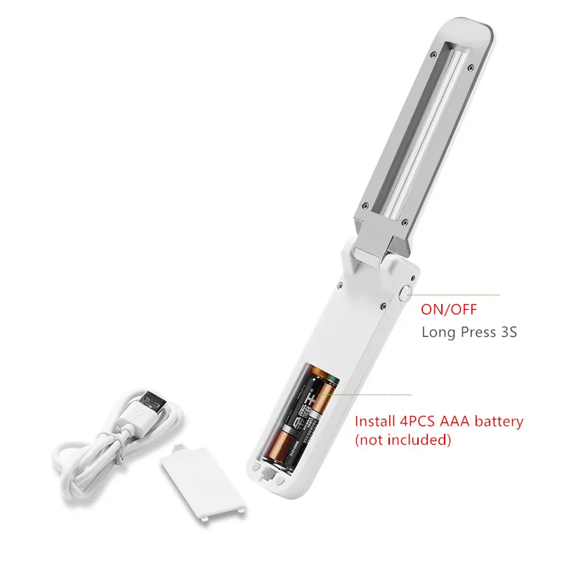 Портативная дезинфекционная лампа UVC 2 Вт УФ-лампа для стерилизации складные