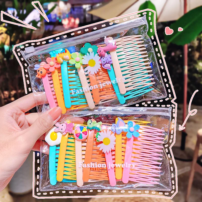 

5pcs/set Cute Cartoon Girls Fashion Hair Combs Children Sweet Bangs Clip Hairpins Kids Hair Tools Headdress Hair Accessories