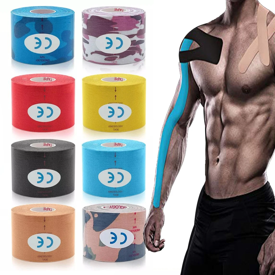 Ленты Kinesio эластичные бандажные наколенники ленты кинезиологические