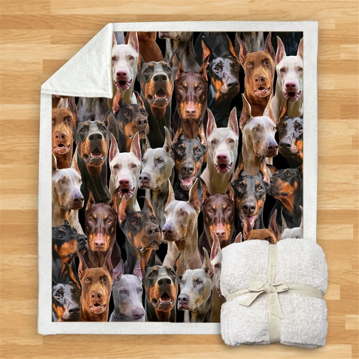 

You Will Have A Bunch Of Doberman Pinchers Premium Sherpa 3D printed Fleece Blanket on Bed Home Textiles Dreamlike