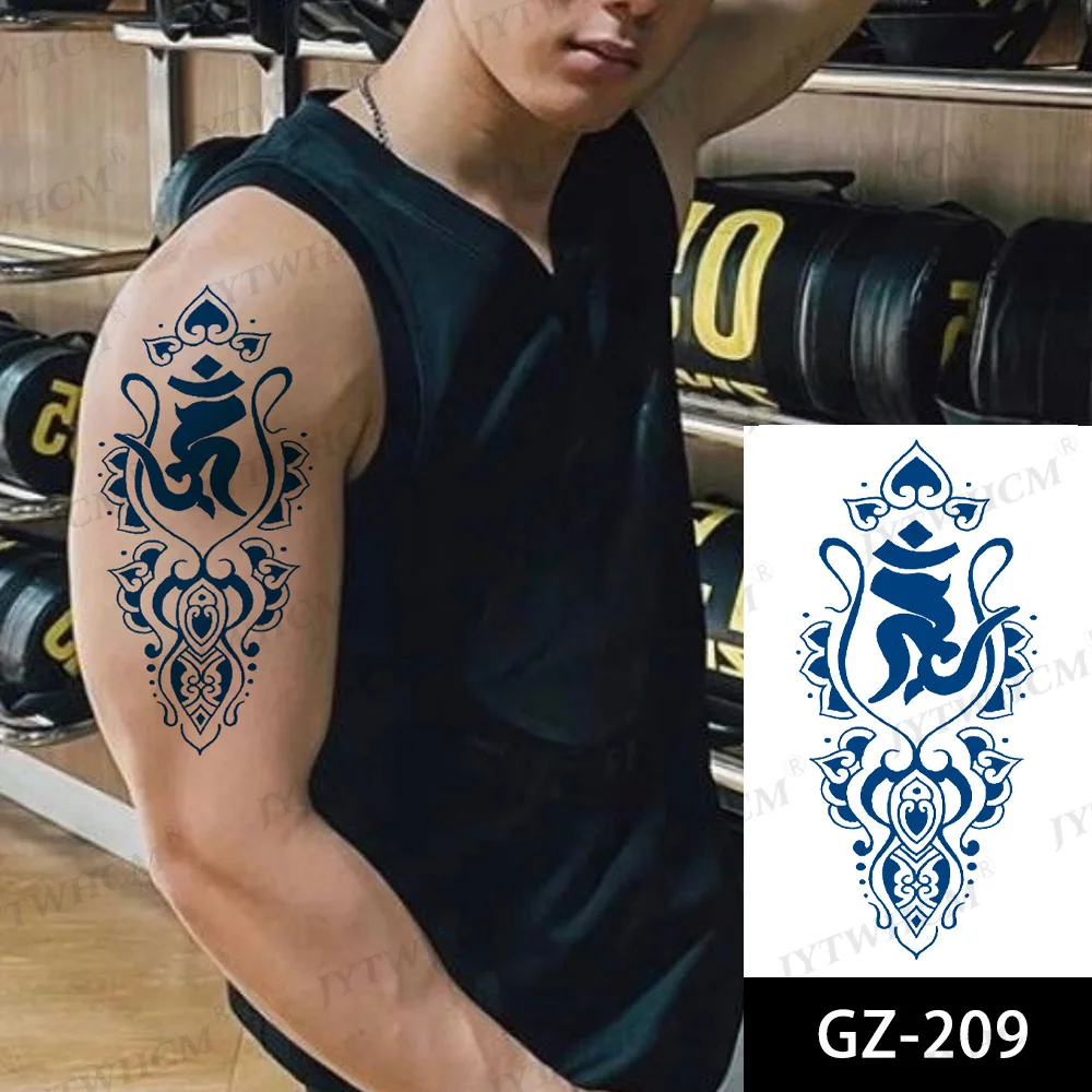 

Temporary Tattoos Stickers Dragon Skull Totem Henna Fake Tattoo Sleeve Waterproof Sexy Tattoo Edges For Men Body Arm Legs Chest